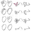 16Pcs 16 Styles 316L Surgical Stainless Steel Rhinestone Nose Studs & Rings WGD5AA5-02-2