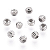 Rhodium Plated 925 Sterling Silver Beads STER-T004-78P-3mm-3