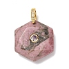 Natural Rhodonite Faceted Pendants G-B188-03G-06-1