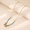 Boho 304 Stainless Steel Oval Coin Tassel & Plastic Pearl Pendant Cotton Cord Necklaces for Women WG94FE8-02-1
