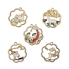 Golden Plated Alloy Enamel Pendants ENAM-CJ0001-62-4