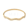 304 Stainless Steel Rhinestone Hinged Bangles for Women BJEW-B168-11G-4