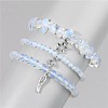 3Pcs Alloy & Natural Quartz Beads Charm Bracelets DY7954-12-1