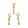 Brass Pave Clear Cubic Zirconia Musical Note Connector Charms KK-H515-15G-1