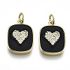 Brass Micro Pave Clear Cubic Zirconia Pendants KK-N227-37A-NF-1