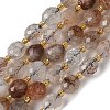 Natural Copper Rutilated Quartz Beads Strands G-F809-A41-01-3