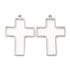 Non-Tarnish 304 Stainless Steel Open Back Bezel Cross Pendants STAS-Z040-08P-1