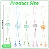 12Pcs 4 Colors Handmade Lampwork with Transparent Glass Bead Pendant Decorations HJEW-YW00464-2