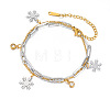 Christmas 304 Stainless Steel Cable & Paperclip Chain Double-layered Bracelets FS-WG06190-01-2