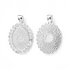 Oval Alloy Rhinestone Pendant Cabochon Settings X-ALRI-T354-01S-2
