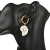 Natural Sea Shell Dangle Hoop Earrings EJEW-JE07355-5