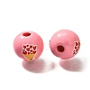 Valentine's Day Element Printed Wood Beads WOOD-R002-01-21-2