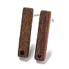 Walnut Wooden Stud Earrings Findings EJEW-B060-02A-1