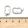 Oval Brass Micro Pave Clear Cubic Zirconia Twister Clasps KK-B170-18P-3