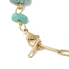 Handmade Synthetic Turquoise Chip Beads & 304 Stainless Steel Paperclip Chain Necklaces NJEW-JN05499-02-5