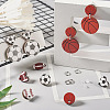 16Pcs 8 Style Baseball & Oval with Rugby & Heart Wood Stud Earring Findings WOOD-TA0001-95-17