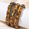 Bamboo Natural Tiger Eye Beads Stretch Bracelets for Women Men BJEW-K304-01K-1