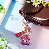Alloy Resin Butterfly Keychains KEYC-TADJ0002-02G-S-5