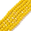 Electroplate Opaque Solid Color Glass Beads Strands EGLA-A044-P4mm-L04-1