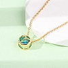 Brass Pave Cubic Zirconia Birth Stone Constellation Pendant Cable Chain Necklaces NJEW-D334-01G-07-3