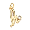 Brass Micro Pave Clear Cubic Zirconia Charms KK-D289-66G-H-1