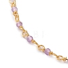 Faceted Round Natural Amethyst Beaded Necklaces NJEW-JN03215-04-2