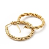 303 Stainless Steel Twist Rope Hoop Earrings with 316 Stainless Steel Pins for Women X-EJEW-F285-38G-2