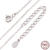 Anti-Tarnish Rhodium Plated 925 Sterling Silver Flat Cable Chain Necklace NJEW-A011-01B-P-3