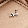 Brass Micro Pave Clear Cubic Zirconia Cross L-Shaped Nose Rings FS-WGDF4DE-01-3