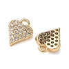 Valentine's Day Brass Micro Pave Clear Cubic Zirconia Charms KK-D261-06G-2
