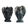 Natural Moss Agate Carved Angel Figurines G-O200-03J-01-1
