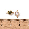 Brass Pave Glass Connector Charms KK-C062-008G-3