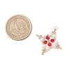 Glass Seed Beaded Star Pendants PALLOY-MZ01165-03-2