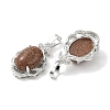 Synthetic Goldstone Oval Pendants G-NH0025-15P-02-2