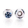 Christmas Opaque Glass Beads X-EGLA-R113-01F-3