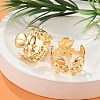 Flower Brass Cuff Rings for Women RJEW-B119-14G-01-2