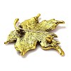 Vintage Maple Leaf Alloy Topaz Rhinestone Brooches for Backpack Clothes JEWB-S028-08-2