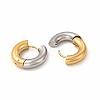 Two Tone 303 Stainless Steel Huggie Hoop Earrings for Women EJEW-C011-07D-1-2