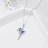 Cross with Bird Alloy Enamel Pendant Necklaces & Dangle Earrings Sets FS-WG79AEB-02-3