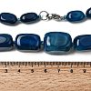 Dyed Natural Agate Cuboid Graduated Beaded Necklaces with Alloy Clasps NJEW-C113-01H-5