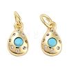 Brass Micro Pave Cubic Zirconia Charms KK-C051-02G-02-1