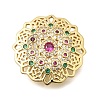 Brass Micro Pave Colorful Cubic Zirconia Filigree Links Connector Charms KK-C255-12A-G-1