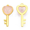 Natural Rose Quartz Pendants G-N326-158-17-2