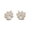 Peacock Brass Stud Earrings EJEW-S252-01P-4