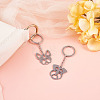 2Pcs 2 Styles 201 Stainless Steel Keychains KEYC-TAD0001-15C-5