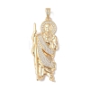 Brass Clear Cubic Zirconia Pendants KK-Z050-03G-04-1