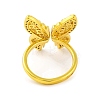 Butterfly Brass Micro Pave Cubic Zirconia Open Cuff Ring for Women RJEW-U003-29B-G-3
