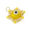 Beaded Star Eye Charms PALLOY-MZ00575-08-3