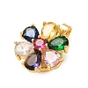 Brass Pave Colorful Cubic Zirconia Pendants CU-CBAF7AF-03B-G-2