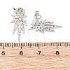 Star Brass Micro Pave Clear Cubic Zirconia Stud Earrings EJEW-D351-08P-3